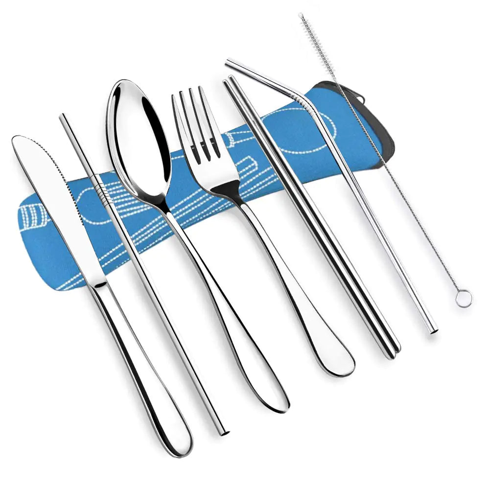 Stainless Steel Portable Cutlery Set - 7 Pieces