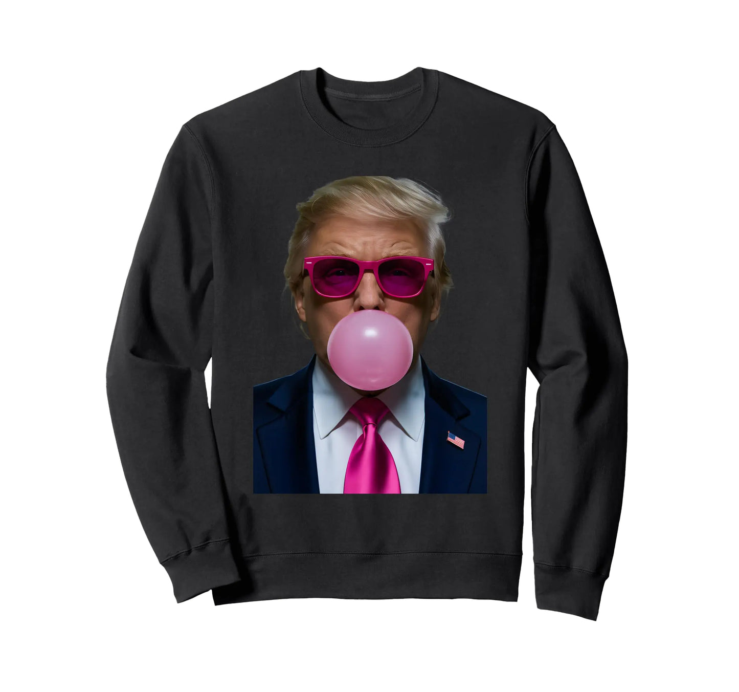 Pink Sunglasses Funny Donald Trump Pink Bubble Gum 2024 Sweatshirt
