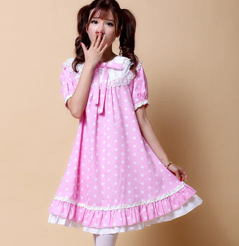 Pink Floral Embroidered Lace Dress