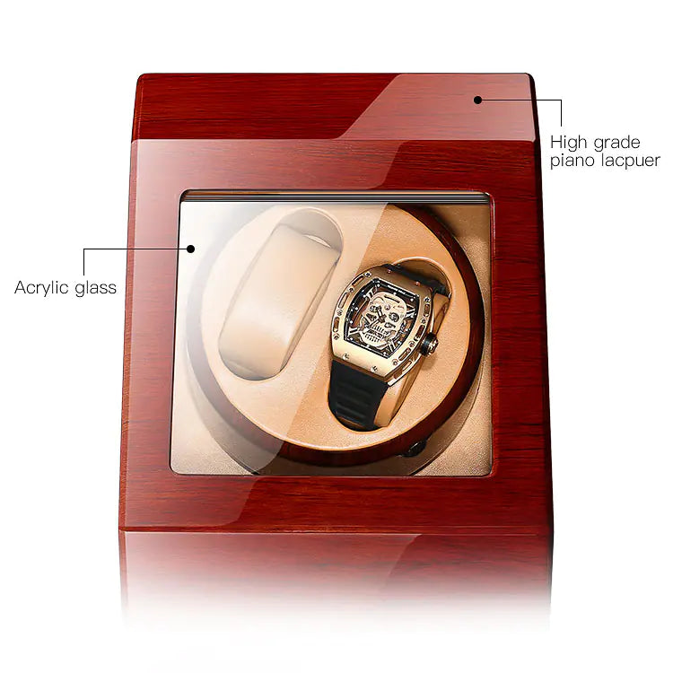 Automatic Watch Winder Box with Leather Cushions