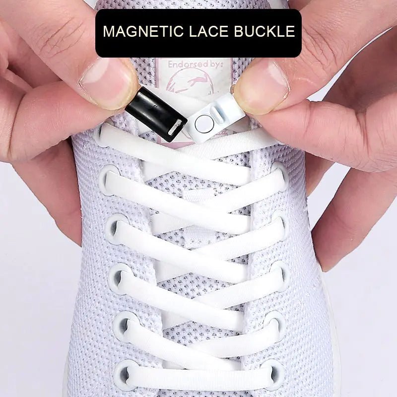 Colorful Magnetic No-Tie Shoelaces with Metal Flat Design