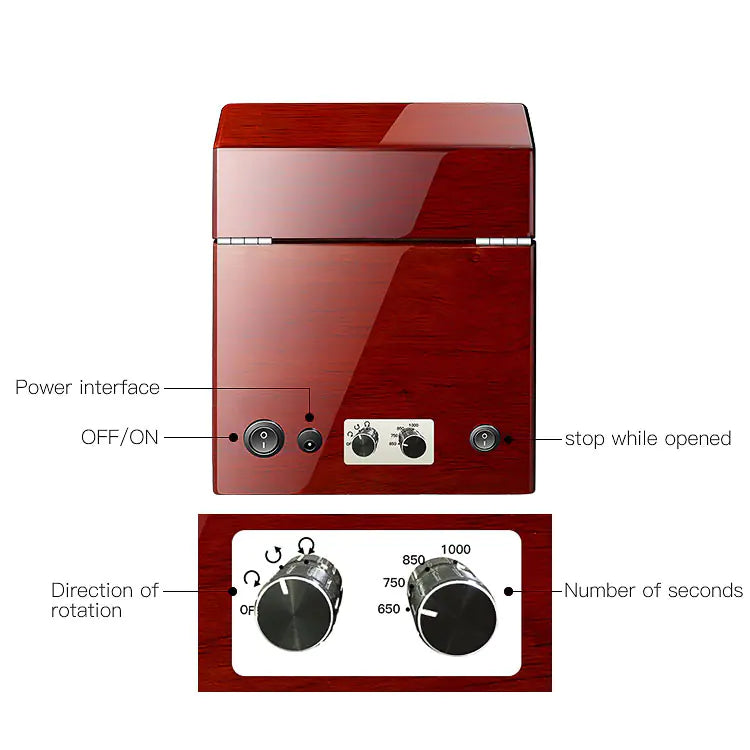 Automatic Watch Winder Box with Leather Cushions