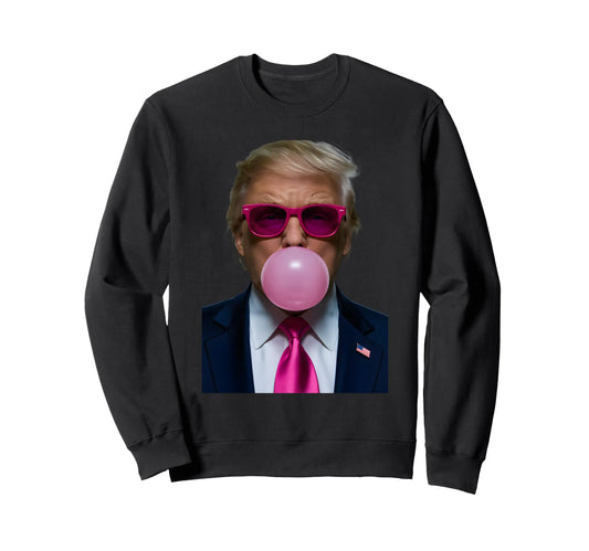 Pink Sunglasses Funny Donald Trump Pink Bubble Gum 2024 Sweatshirt