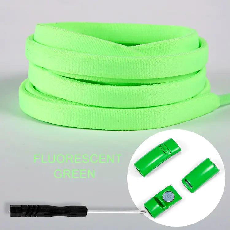 Colorful Magnetic No-Tie Shoelaces with Metal Flat Design