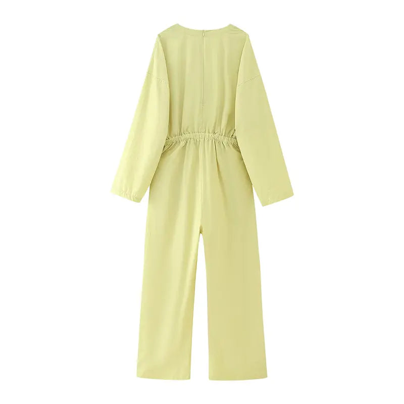 Pink V-Neck Utility Jumpsuit