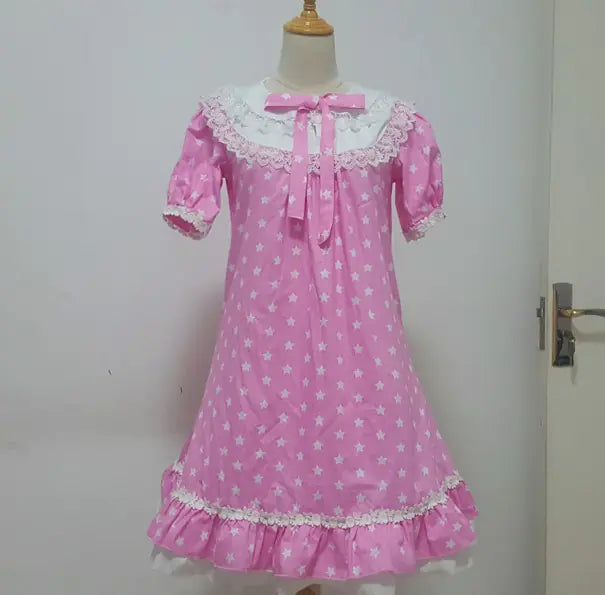 Pink Floral Embroidered Lace Dress