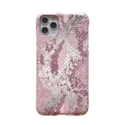 Girly Pink Gilded Snakeskin Pattern Phone Case
